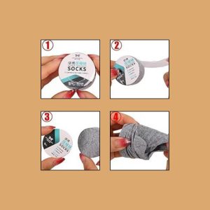 Alternative view of Matra Disposable Socks Compressed Travel One Time Use-and-Throw Portable Ankle Socks 2 Pairs White