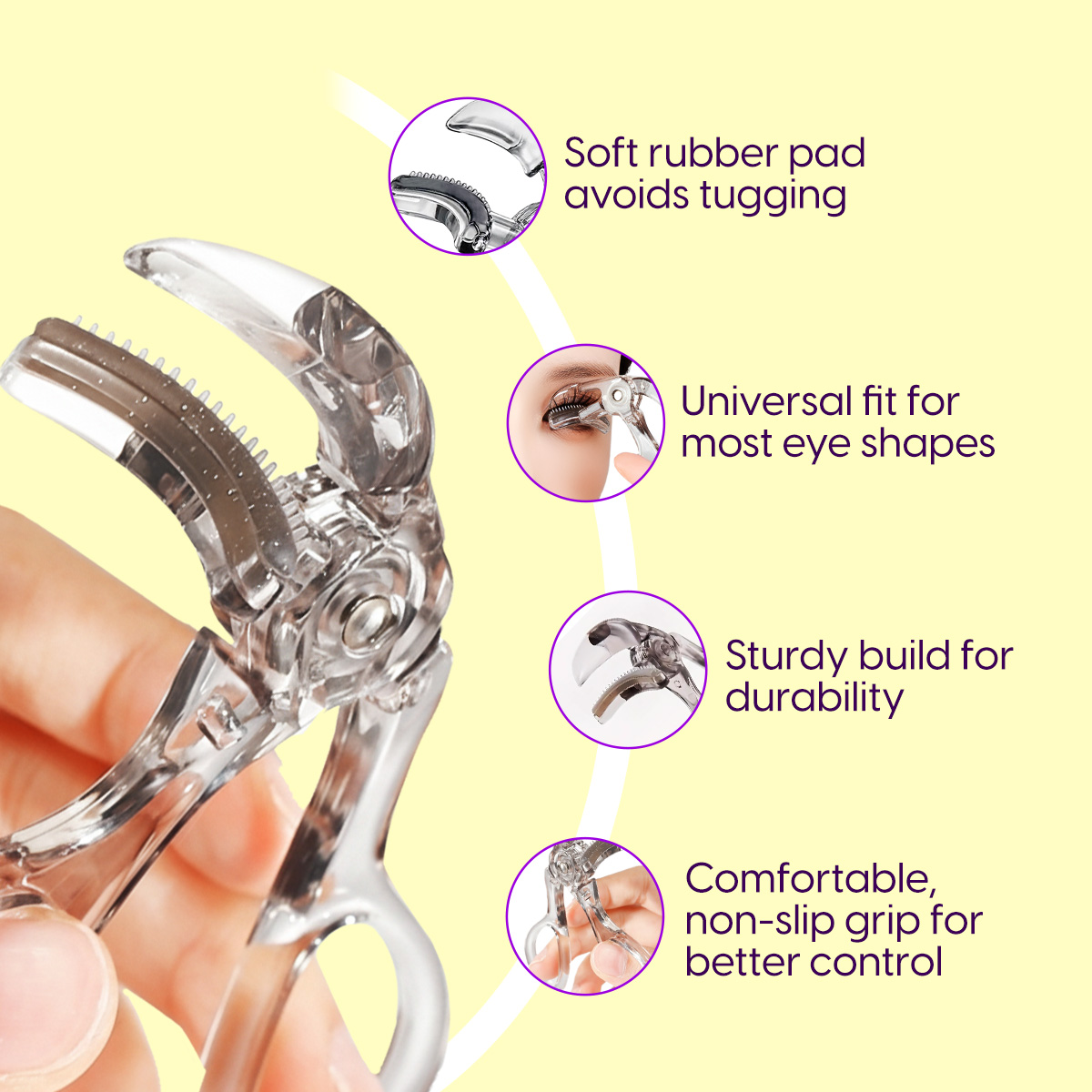 Matra Eyelash Curler for Long, Voluminous, Curled Lashes with Comb Teeth Pads - Lifted Lash Tool - Image 3