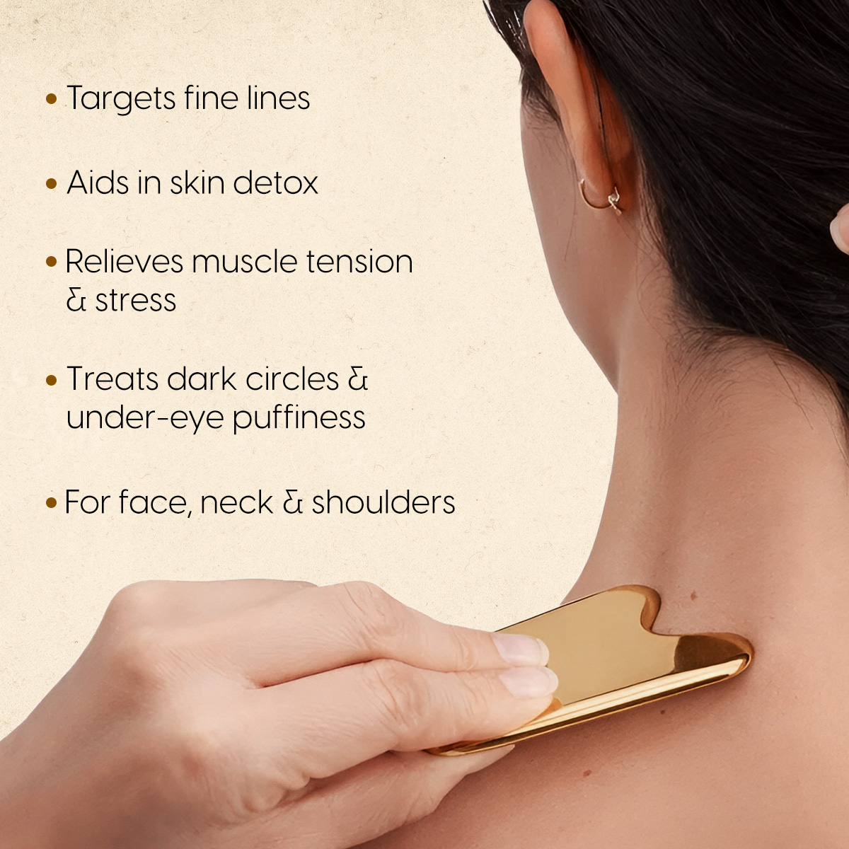 Matra Kansa Gua Sha Face & Neck Massager Facial Roller Tool - Depuffing, Sculpting, Lifting & Glow - Image 3