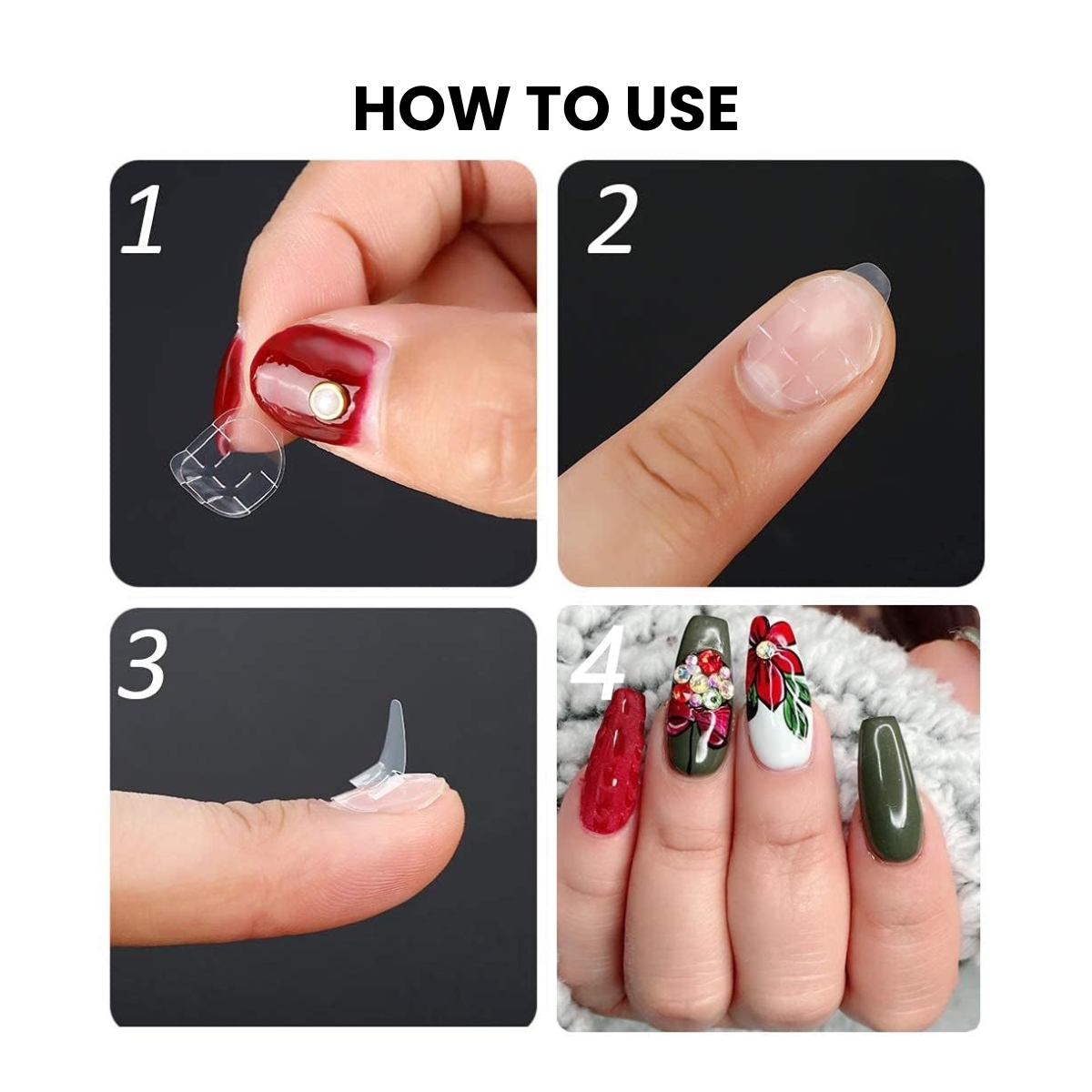 Matra Nail Glue Tabs for Press-On, Stick-On Extensions & Fake Nails Adhesive Jelly Sticker 5 Sheets - Image 4