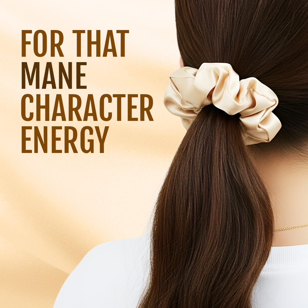 Matra Large Satin Scrunchie Silky & Soft Premium Hair Tie Rubberband - Anti Hair Breakage (Golden) - Image 5