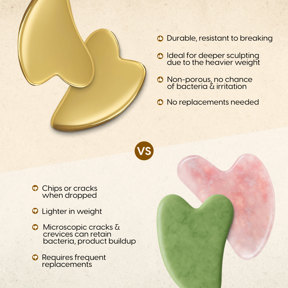 Matra Kansa Gua Sha Face & Neck Massager Facial Roller Tool - Depuffing, Sculpting, Lifting & Glow - Image 6