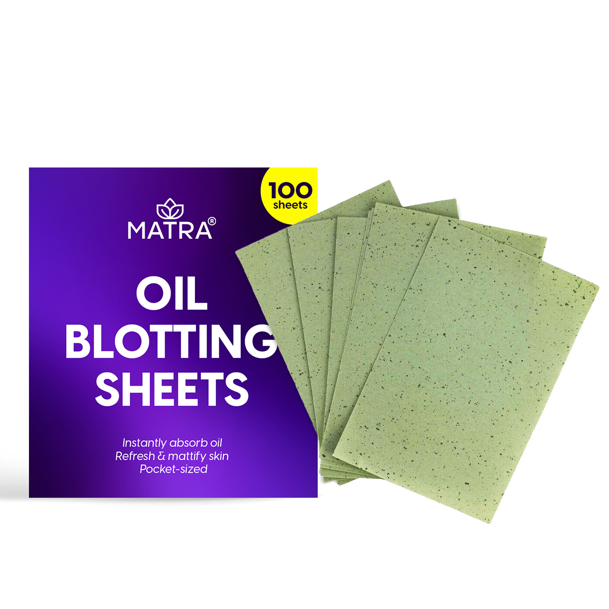 Matra Oil Control Blotting Sheets - Absorbing Paper for Oily Face, Sweat Remover, Mattifying Tissues (100pcs)