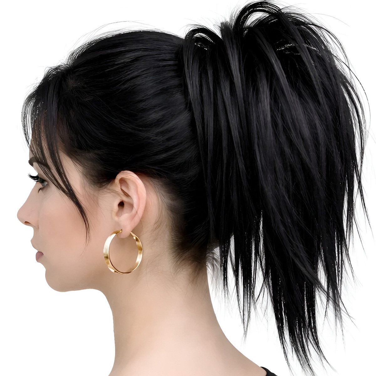 Matra Messy Bun Hair Extension with Claw Clip - Artificial Ponytail Clutcher Fake Juda Maker (Black) - Image 4