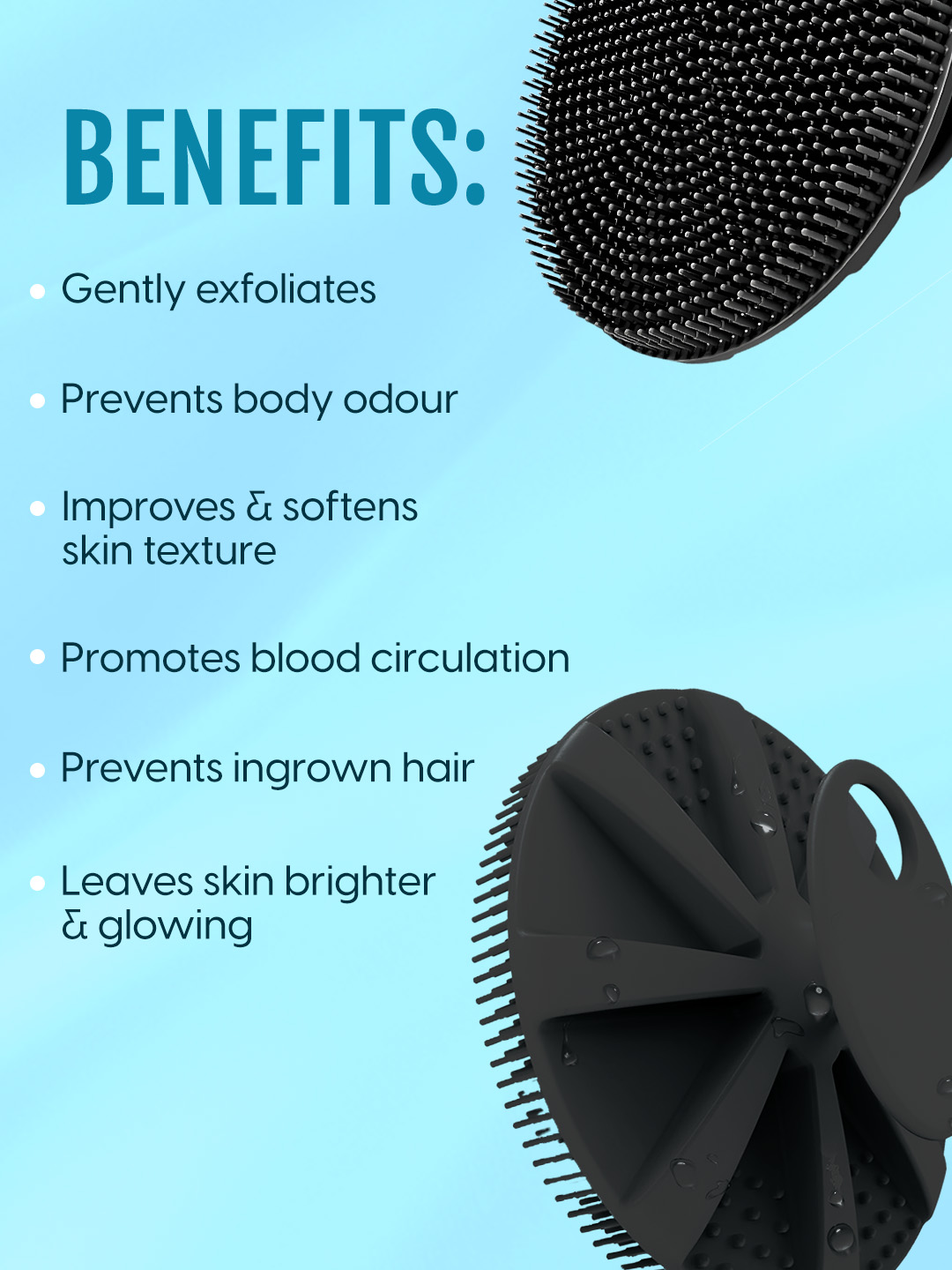 Matra Silicone Body Scrubber Exfoliating Bath Brush - Deep Cleansing Dead Skin Removal Shower Loofah - Image 2