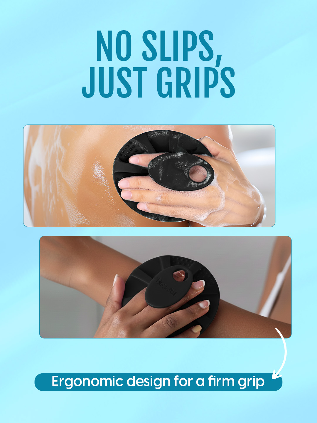 Matra Silicone Body Scrubber Exfoliating Bath Brush - Deep Cleansing Dead Skin Removal Shower Loofah - Image 3