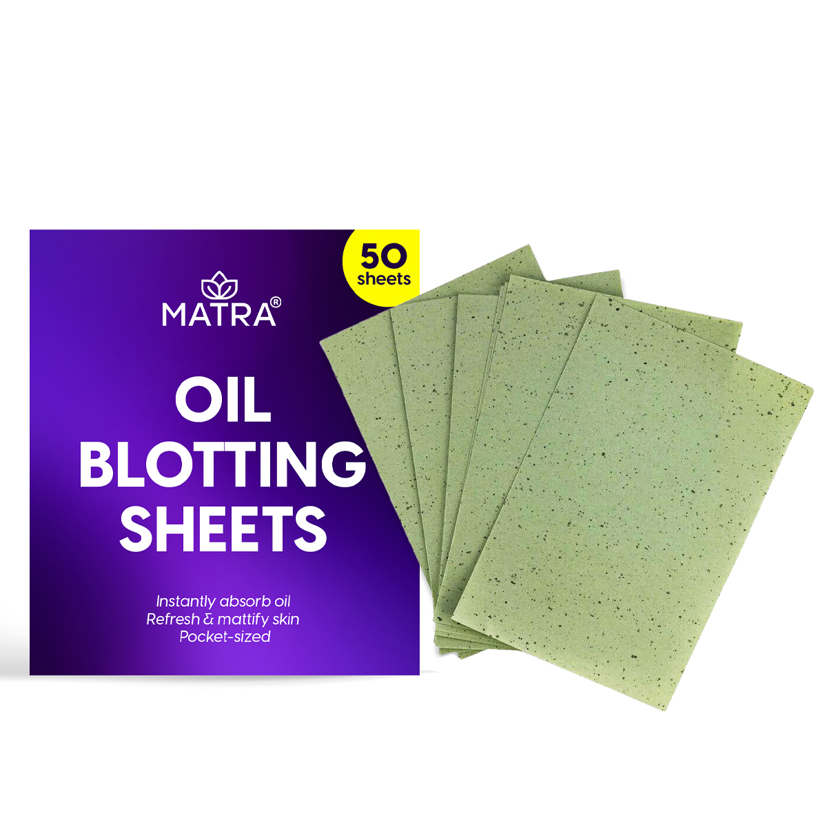 Matra Oil Control Blotting Sheets - Absorbing Paper for Oily Face, Sweat Remover, Mattifying Tissues (50pcs)