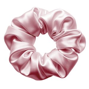 Matra Large Satin Scrunchie Silky & Soft Premium Hair Tie Rubberband - Anti Hair Breakage (Pink)