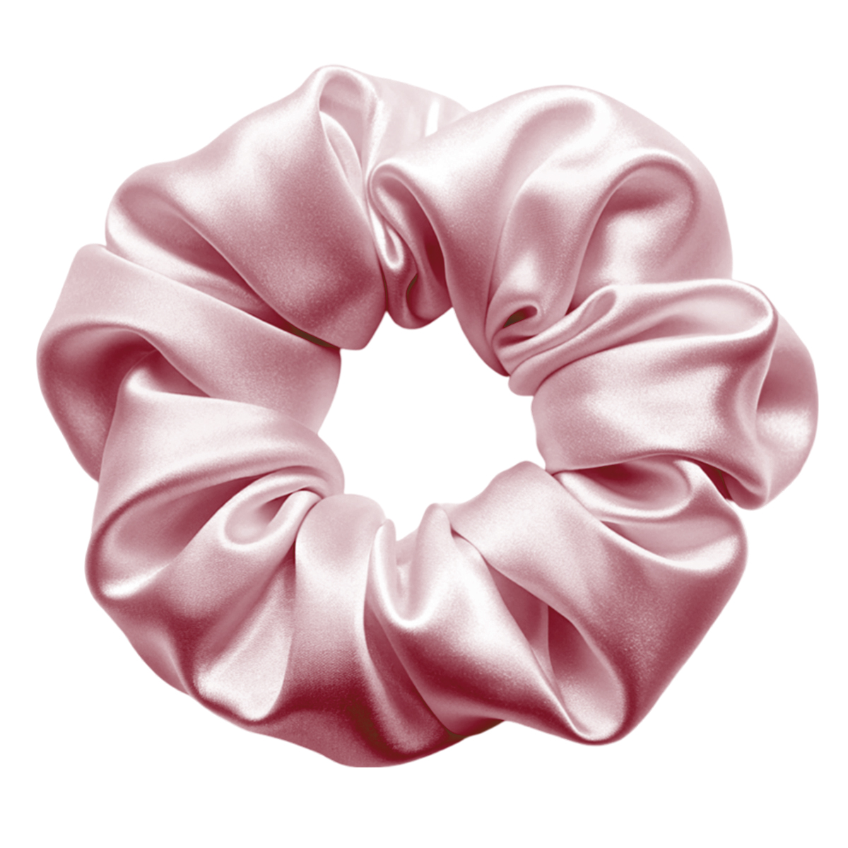 Matra Large Satin Scrunchie Silky & Soft Premium Hair Tie Rubberband - Anti Hair Breakage (Pink)