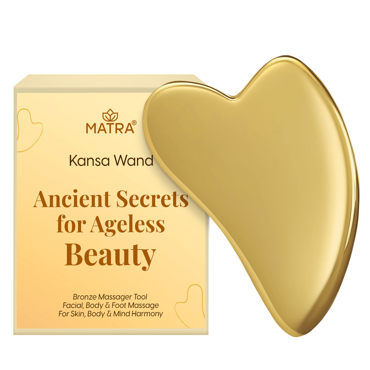 Matra Kansa Gua Sha Face & Neck Massager Facial Roller Tool - Depuffing, Sculpting, Lifting & Glow