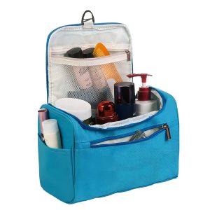 Matra Toiletry Bag Travel Organizer Makeup Pouch Cosmetic Vanity Kit Hanging Shaving Storage Blue