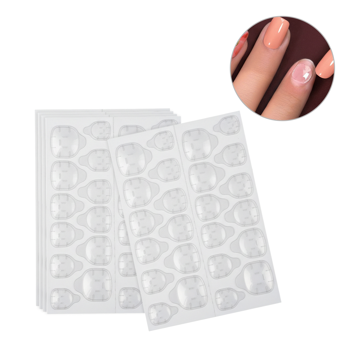 Matra Nail Glue Tabs for Press-On, Stick-On Extensions & Fake Nails Adhesive Jelly Sticker 5 Sheets