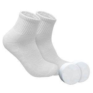 Matra Disposable Socks Compressed Travel One Time Use-and-Throw Portable Ankle Socks 2 Pairs White