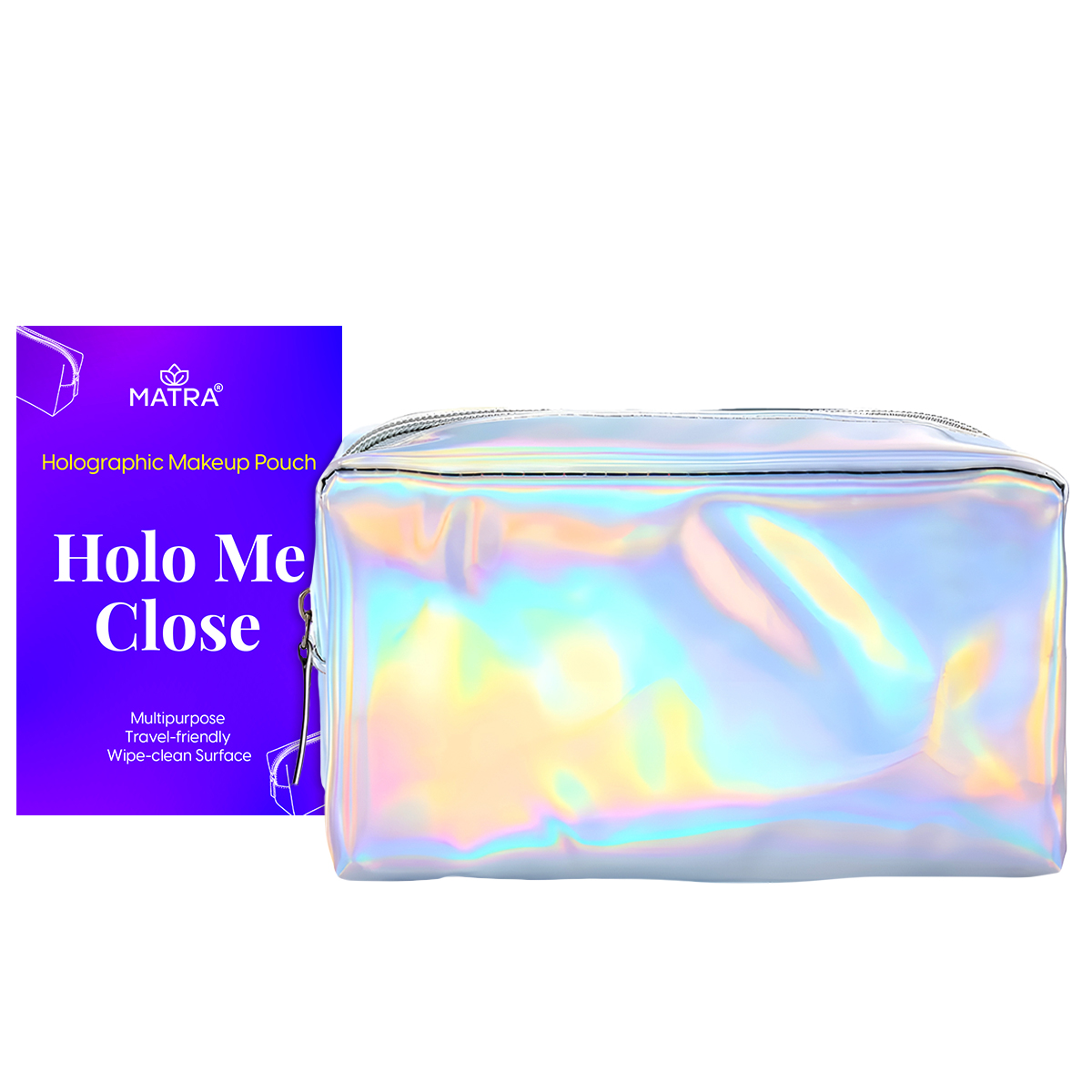 Matra Holographic Makeup Pouch Bag Multiuse Cosmetic Travel Organizer Vanity & Toiletry Storage Kit