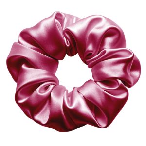 Matra Large Satin Scrunchie Silky & Soft Premium Hair Tie Rubberband - Anti Hair Breakage (Pink)