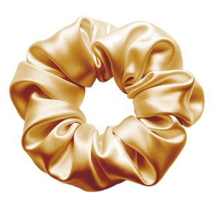 Matra Large Satin Scrunchie Silky & Soft Premium Hair Tie Rubberband - Anti Hair Breakage (Golden)
