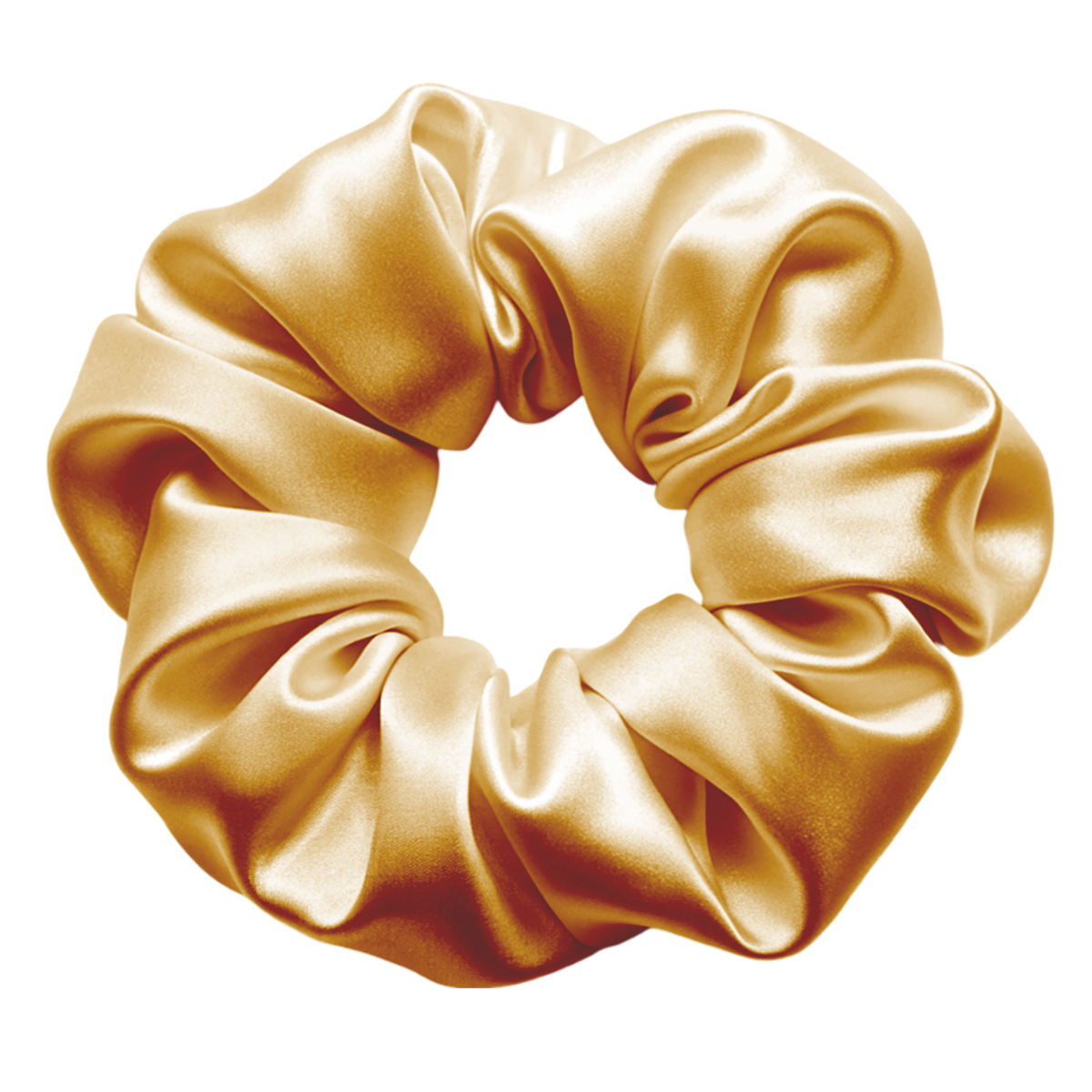 Matra Large Satin Scrunchie Silky & Soft Premium Hair Tie Rubberband - Anti Hair Breakage (Golden)