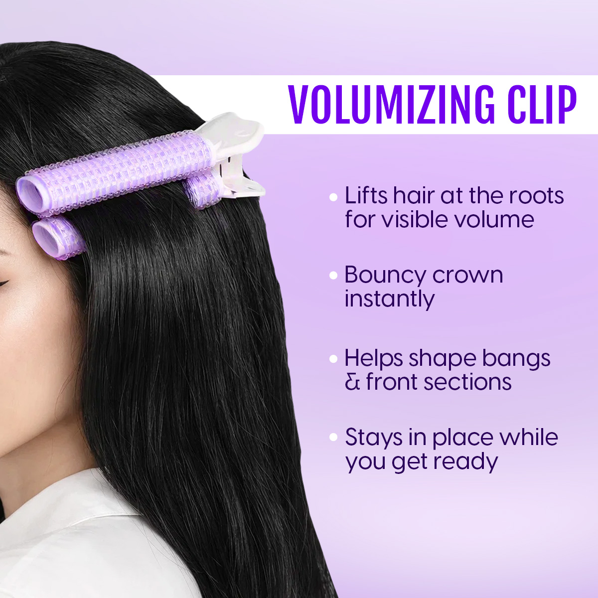 Matra Hair Volumizing Root Lifting & Sectioning Clips - Blow Dry Velcro Curler Bangs Styling Rollers (4pcs - 2each) - Image 3