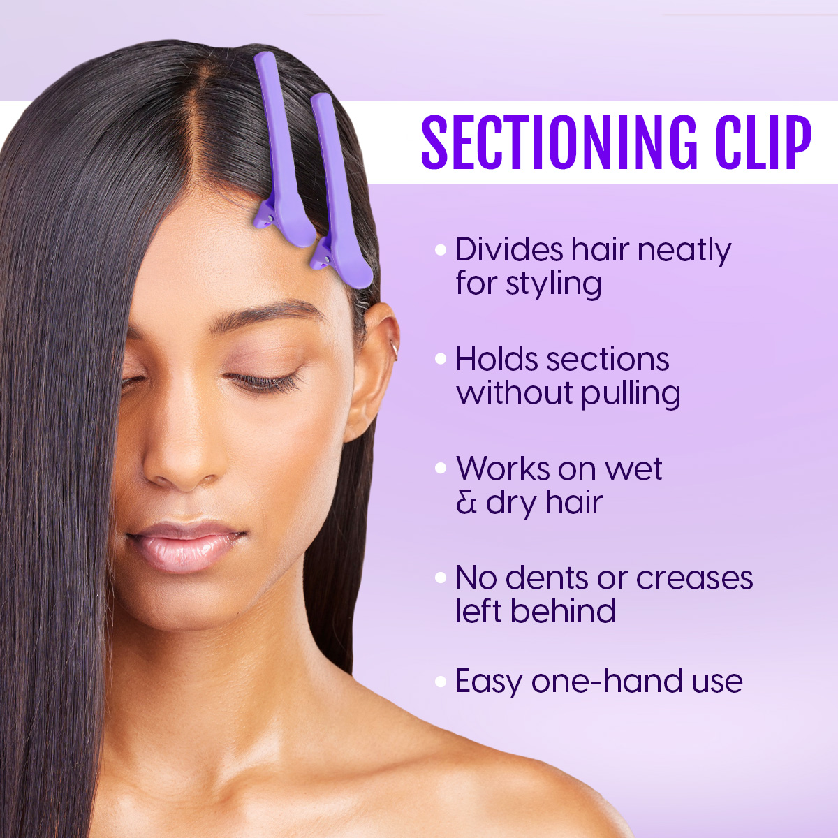 Matra Hair Volumizing Root Lifting & Sectioning Clips - Blow Dry Velcro Curler Bangs Styling Roller (2pcs - 1each) - Image 3