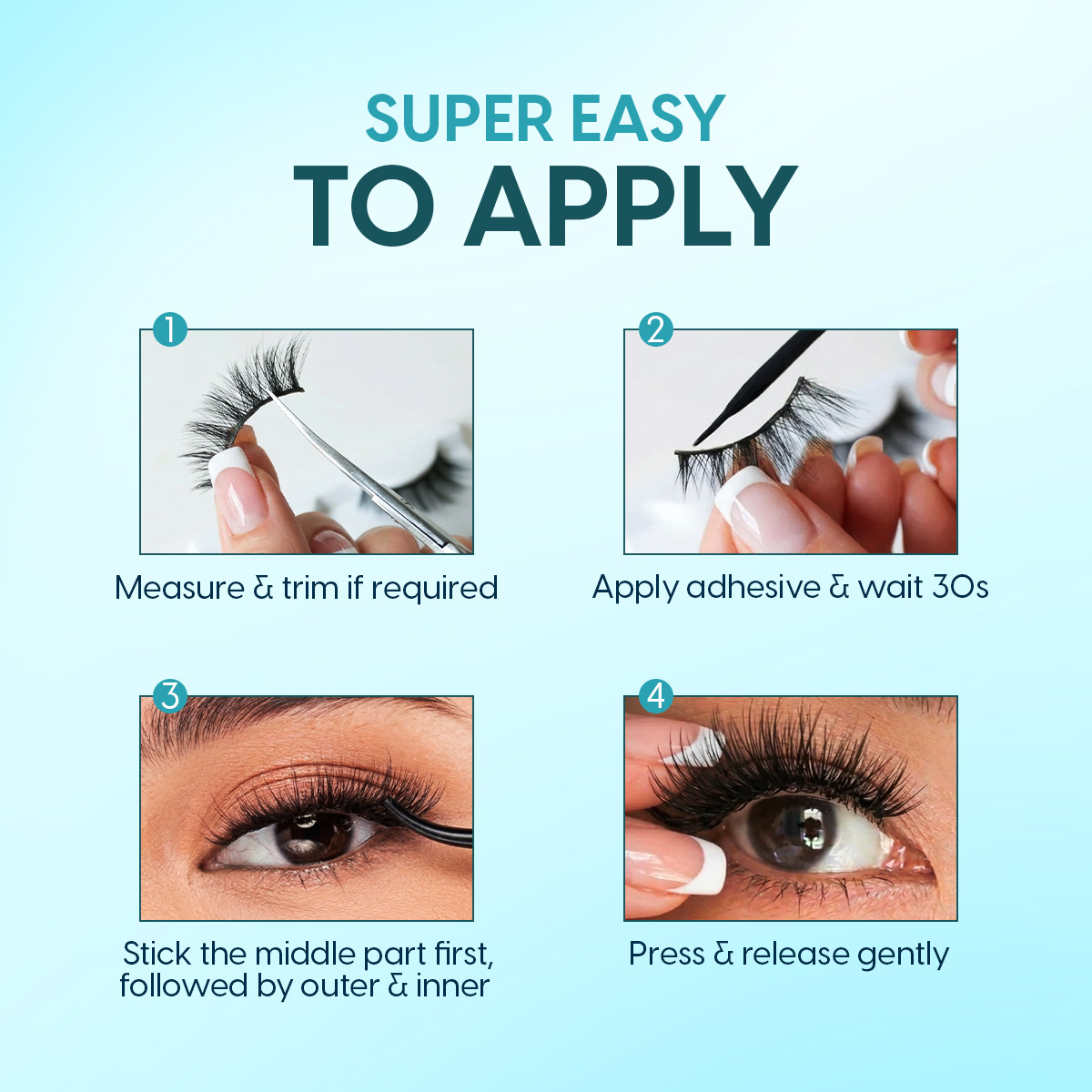 Matra False Eyelashes Natural Looking 3D Fake Lashes Set Lightweight, Long Volumizing Reusable 10Pcs - Image 6