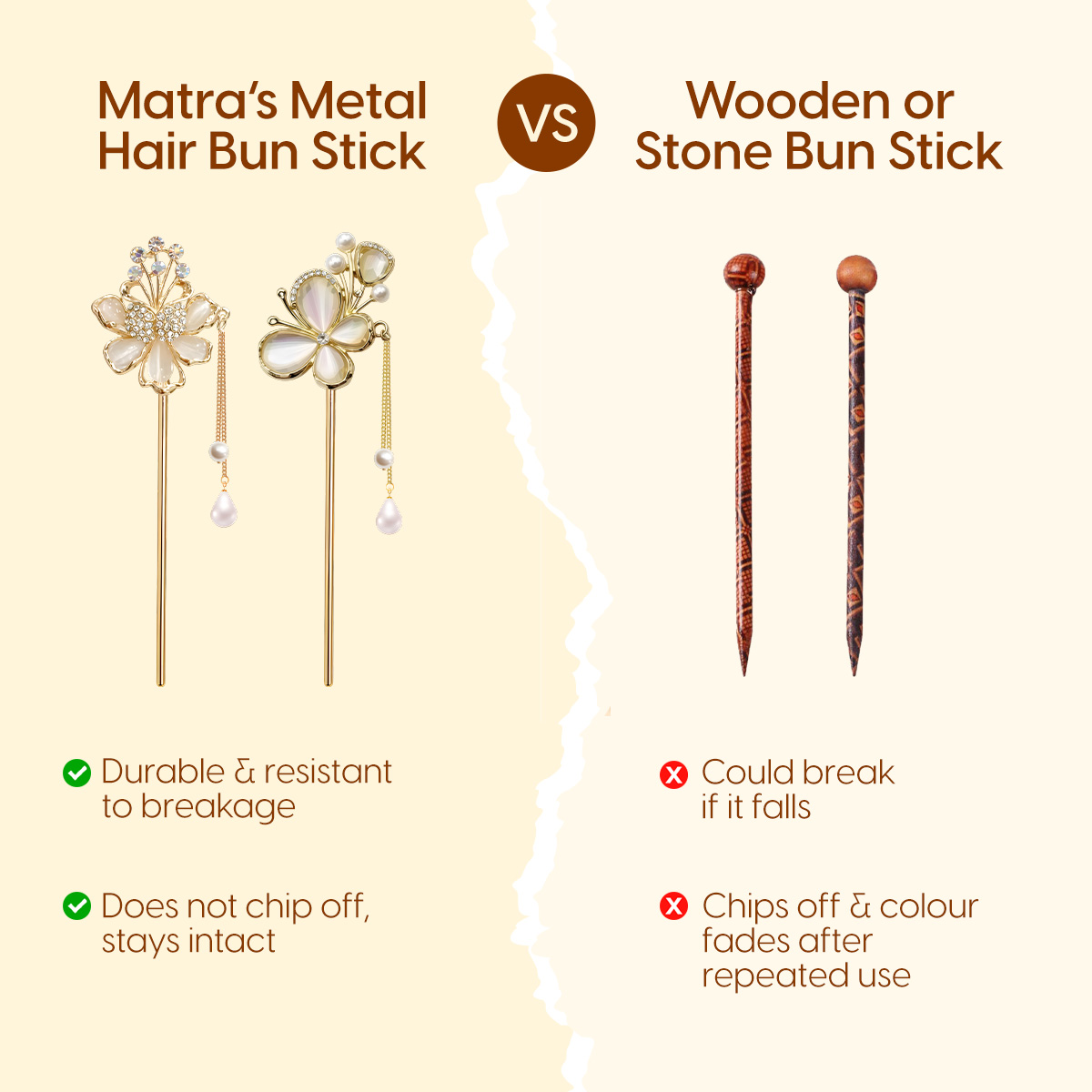 Matra Hair Stick for Bun Juda Metal Jooda Pin Clip Gold-tone Fancy Rhinestone Pearl Tassel Accessory - Image 4