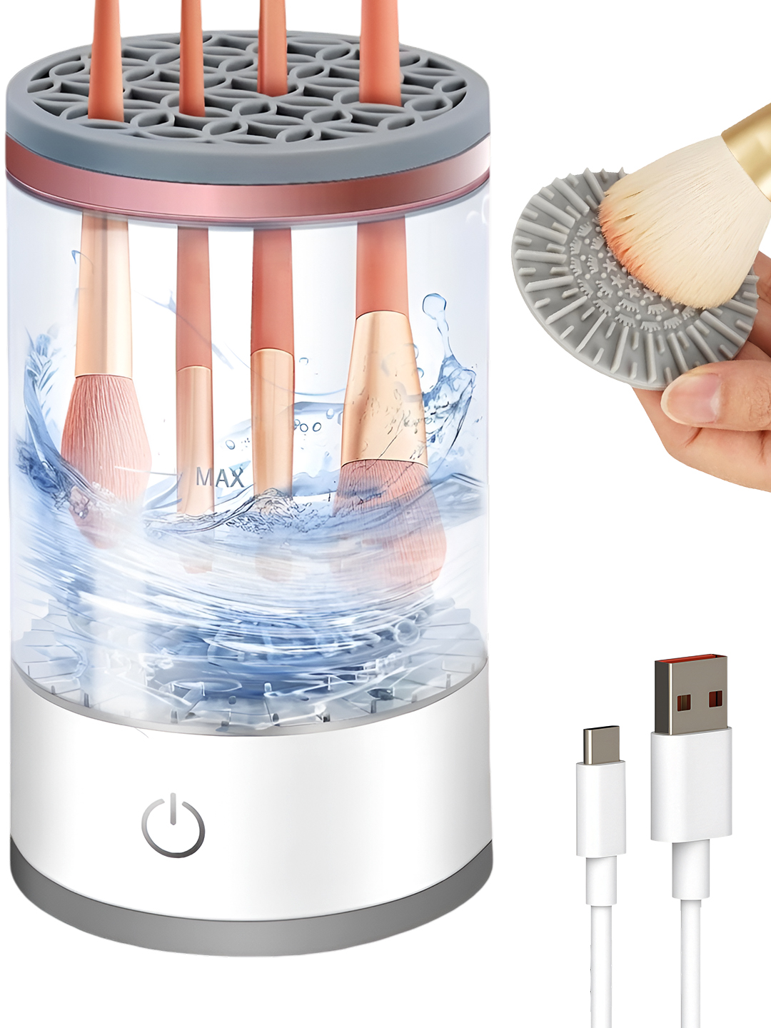 Matra Makeup Brush Cleaner Machine Electric Automatic Face Brushes Washing Tool with Holder & Dryer