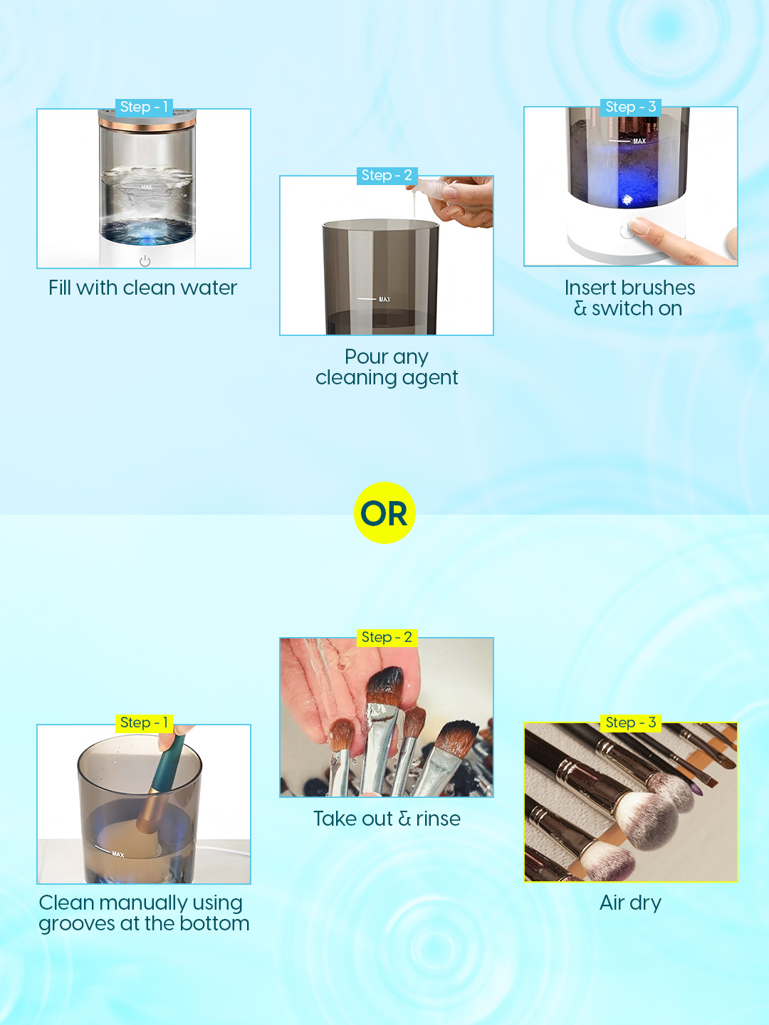 Matra Makeup Brush Cleaner Machine Electric Automatic Face Brushes Washing Tool with Holder & Dryer - Image 7