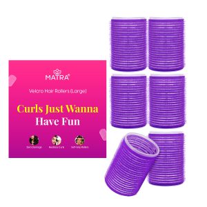 Matra Hair Rollers Self-Grip Heatless Velcro Curlers for Curling, Volumizing, Blowout Large Set 6Pc