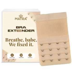 Matra Bra Extender Stretchable Elastic Extension Adjustable Strap 4 Hook 4 Eye (Black) (Copy)