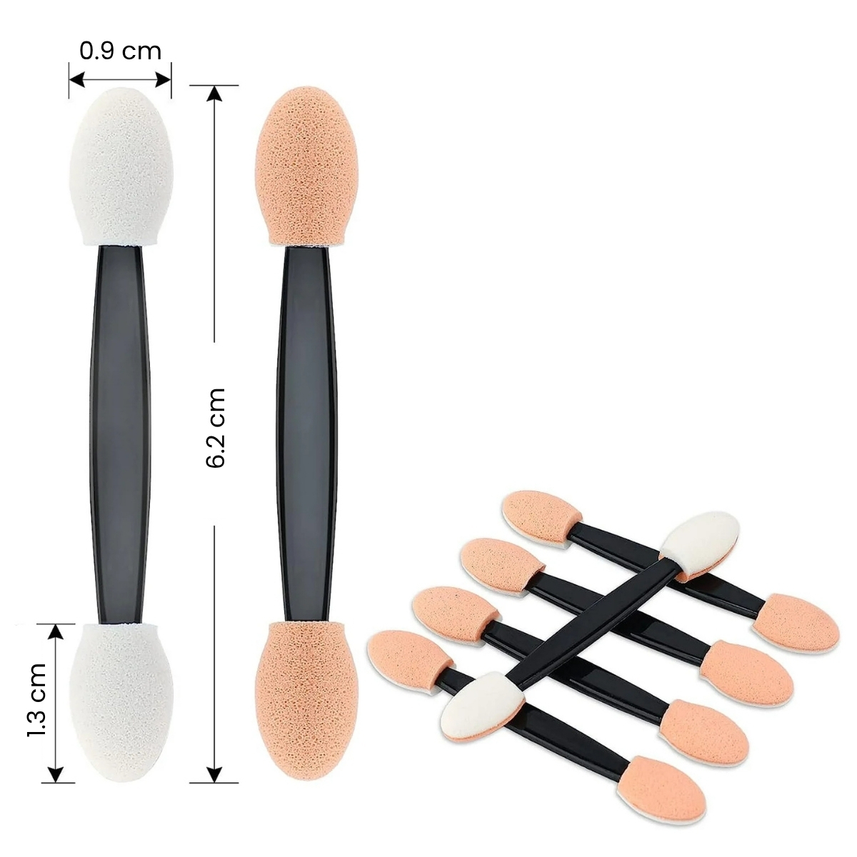 Matra Eyeshadow Applicators Double Sided Sponge Tip Tool Disposable Eye Makeup Blending Brush Set 10Pcs - Image 2