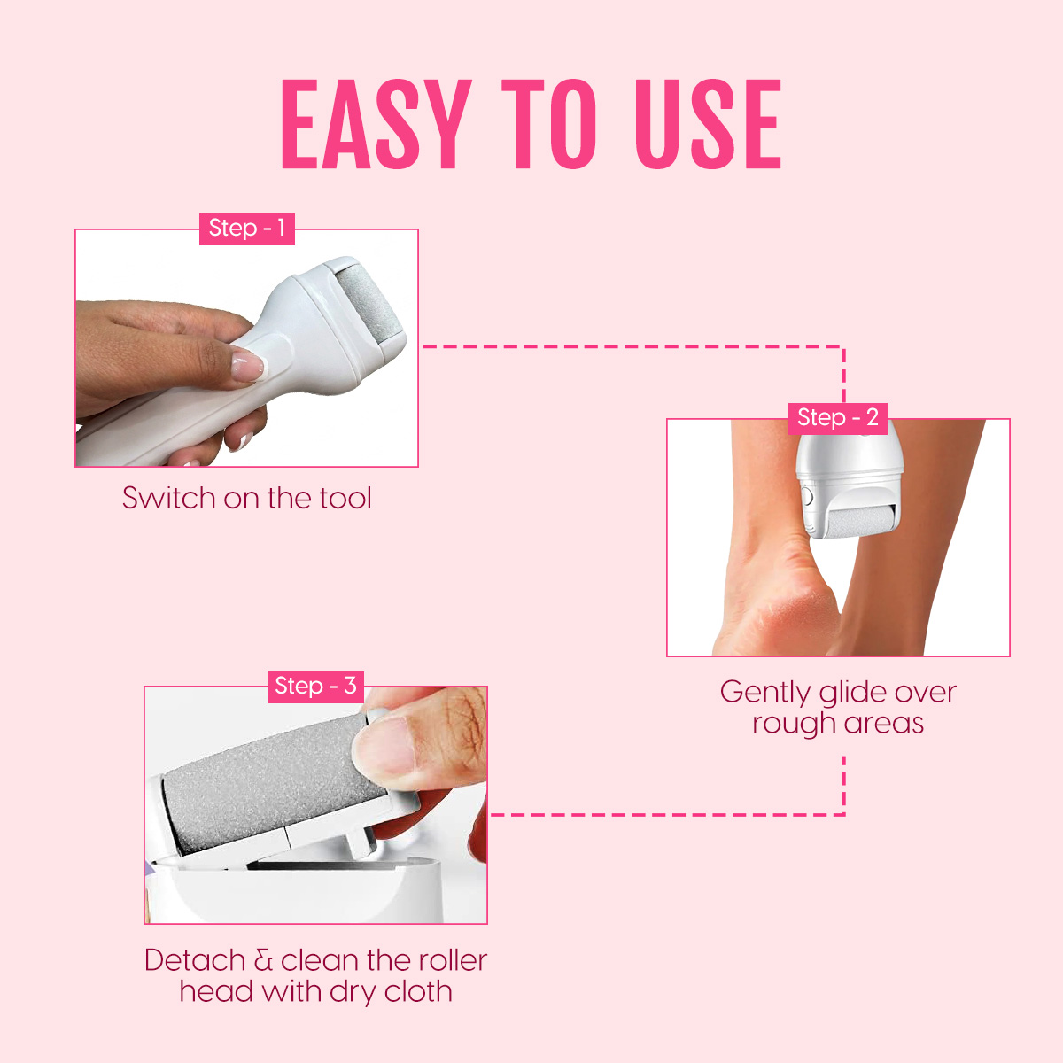 Matra Callus Remover Electric Foot Filer Exfoliator Soft Feet Scrubber - Rechargeable Pedicure Tool - Image 5