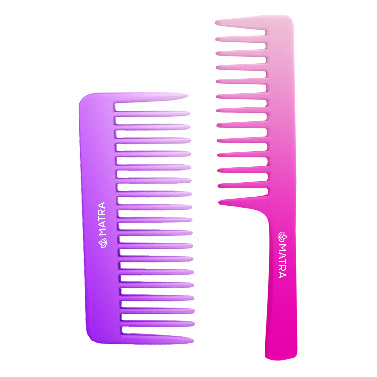Matra Wide Teeth Shampoo Hair Combs Detangling Broad Tooth with Handle Anti-breakage Any Color (2Pc) - Image 5