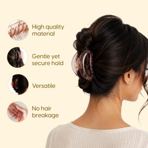 Alternative view of Matra Hair Claw Clips Clutchers Medium-sized D-shape Hair Pins Clutches for Women 2Pc (Any Colour)