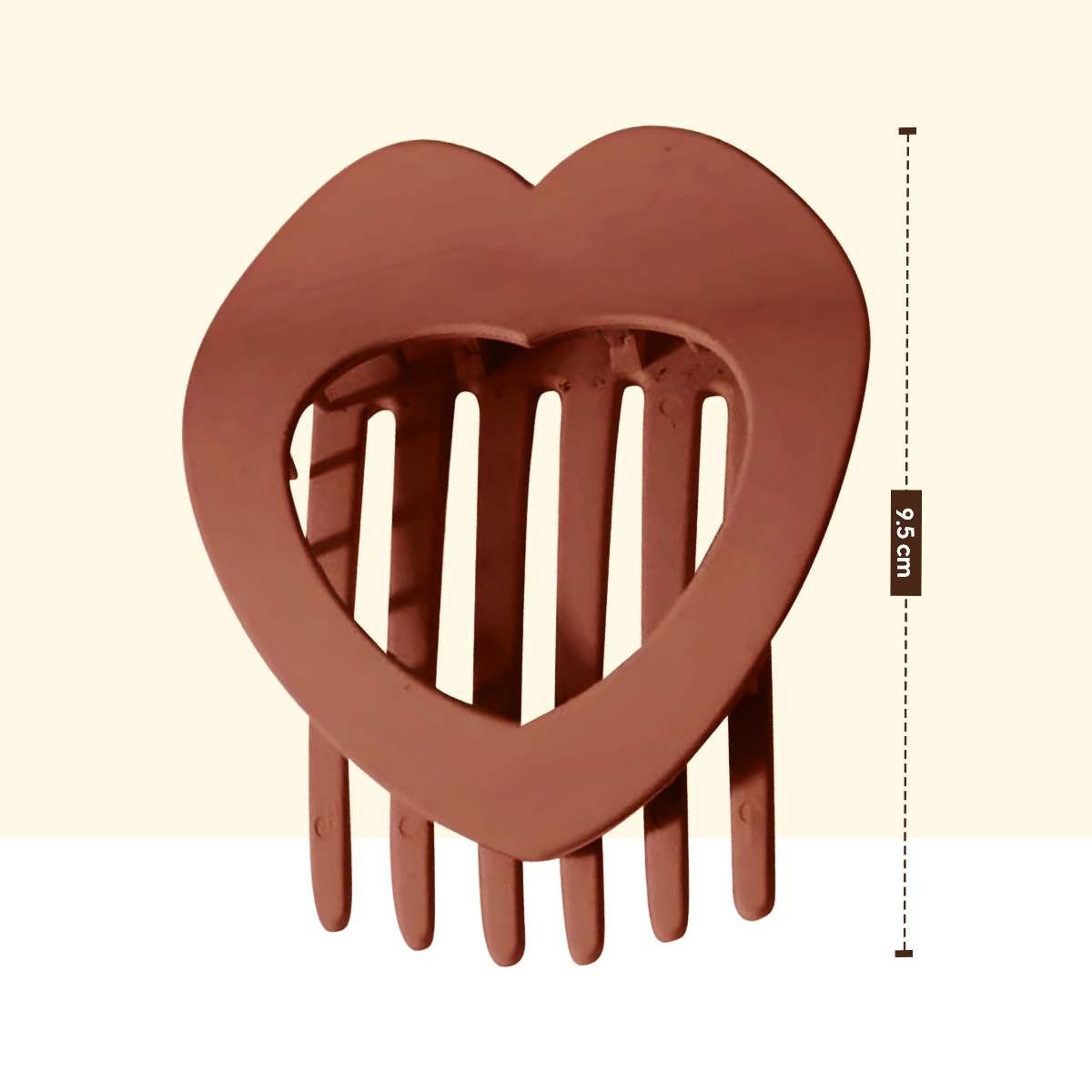 Matra Claw Clip Hair Clutcher Heart Shape Panja Clip Flat Duckbill Alligator Clutches (Any Color) 1 pc - Image 3