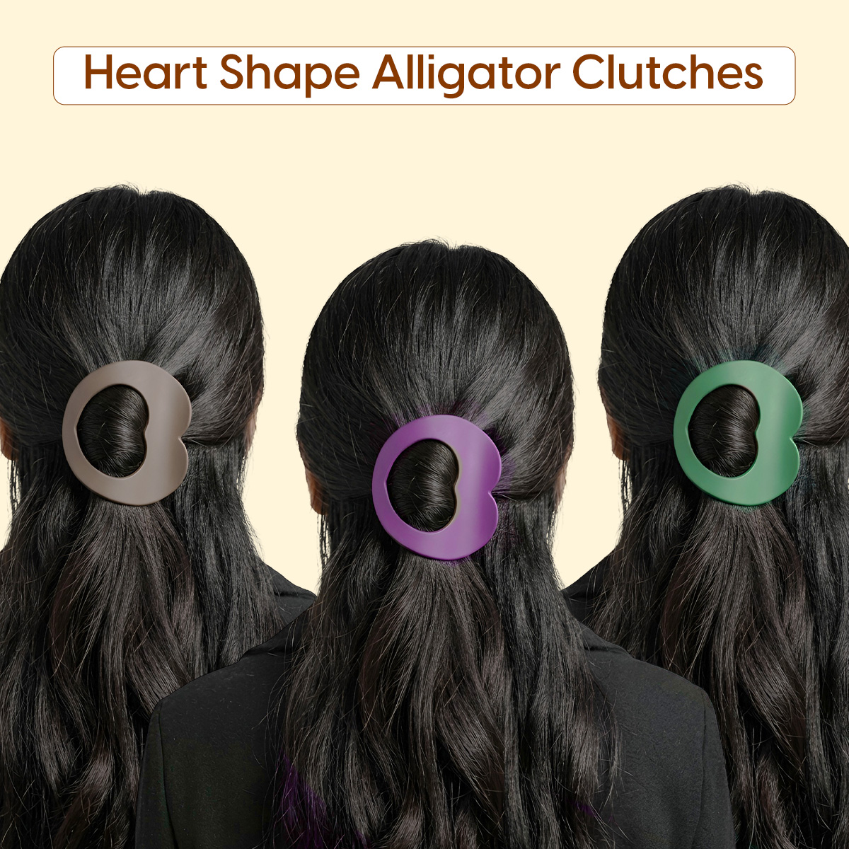 Matra Claw Clip Hair Clutcher Heart Shape Panja Clip Flat Duckbill Alligator Clutches (Any Color) 1 pc - Image 4