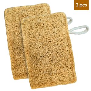 Matra Natural Sun Dried Bath Loofah Body Scrubber Shower Sponge for Deep Cleanse & Exfoliation 2Pc