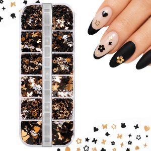 Matra Nail Art Glitter Sequins Kit Sticker Charms Manicure Set Accessories for Press Stick On Nails
