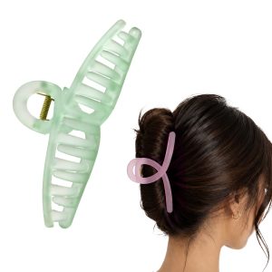 Matra Hair Claw Clip Butterfly Loop Pastel Clutcher Big Large Frosted Jelly Clutches (1Pc)