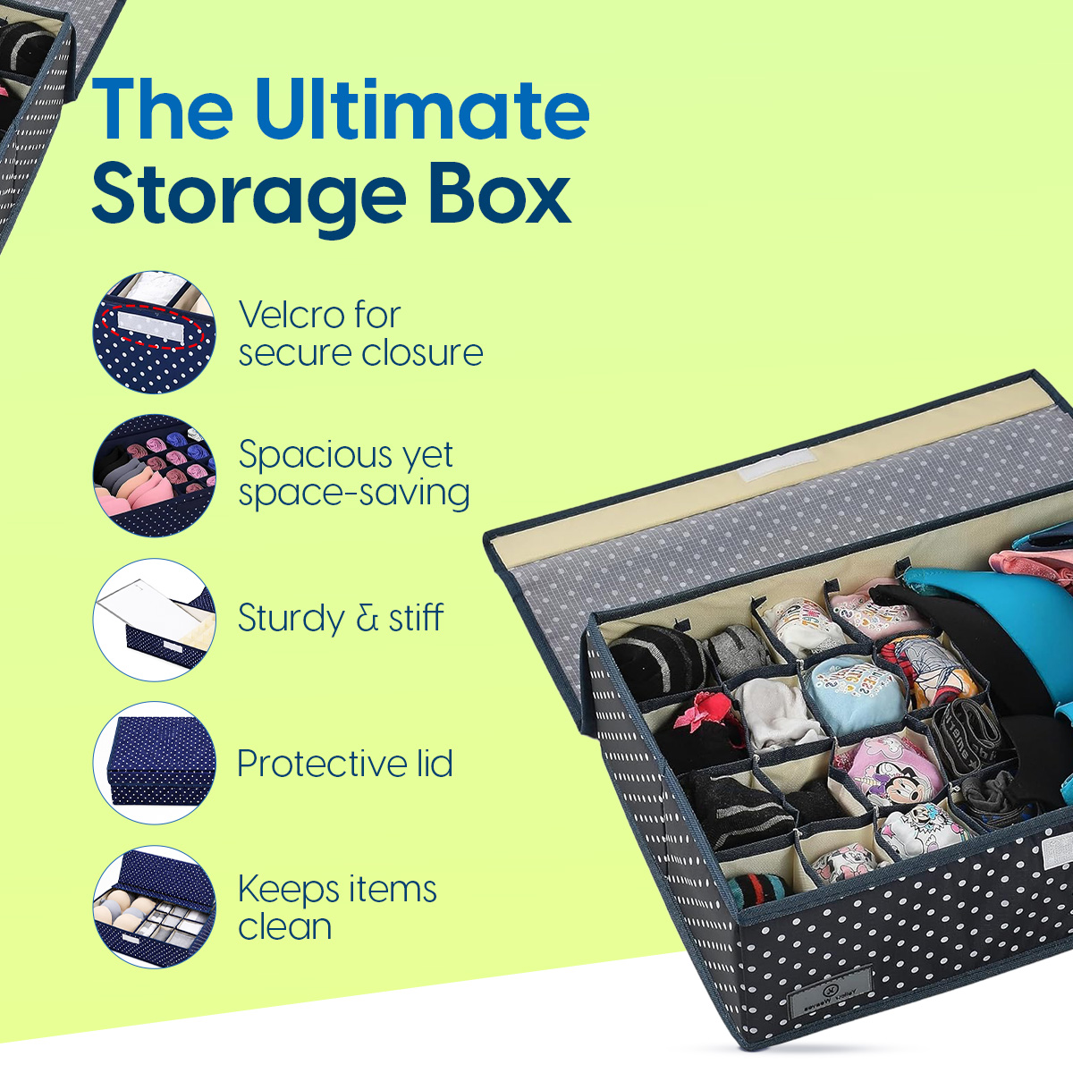 Matra Foldable Storage Box Drawer Organizer for Closet Undergarments Bras Panty Socks Ties Lingerie - Image 2