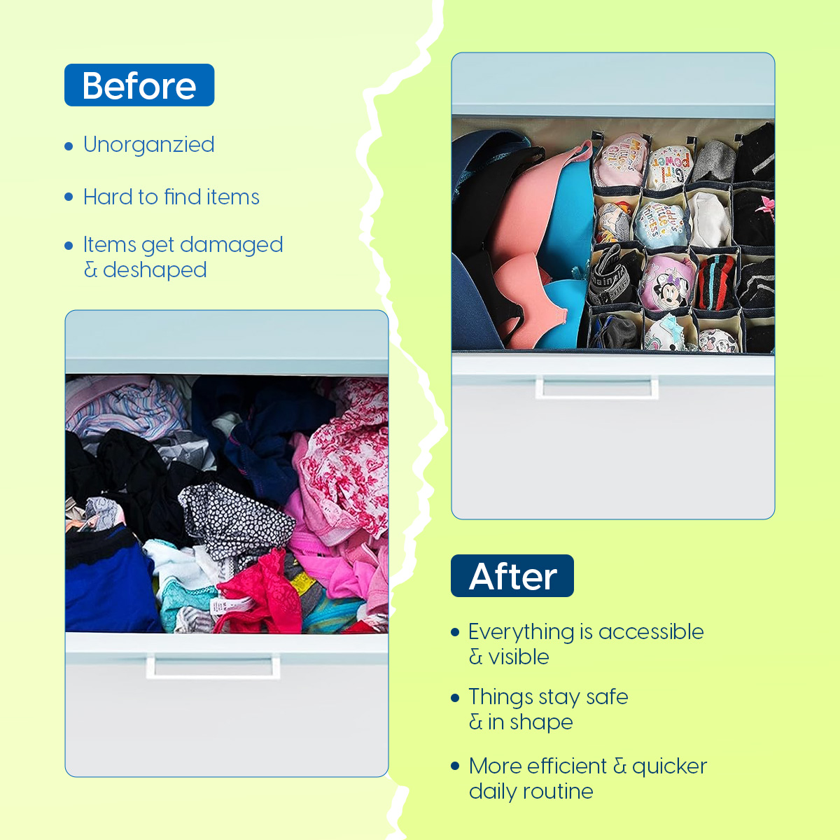 Matra Foldable Storage Box Drawer Organizer for Closet Undergarments Bras Panty Socks Ties Lingerie - Image 3