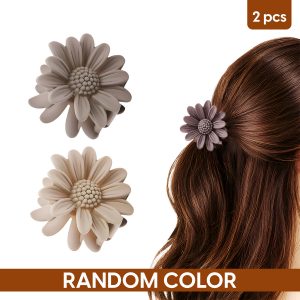 Matra Hair Claw Clips Clutcher Flower Accessory Medium Korean Floral Clutches (2Pc, Any Colour)