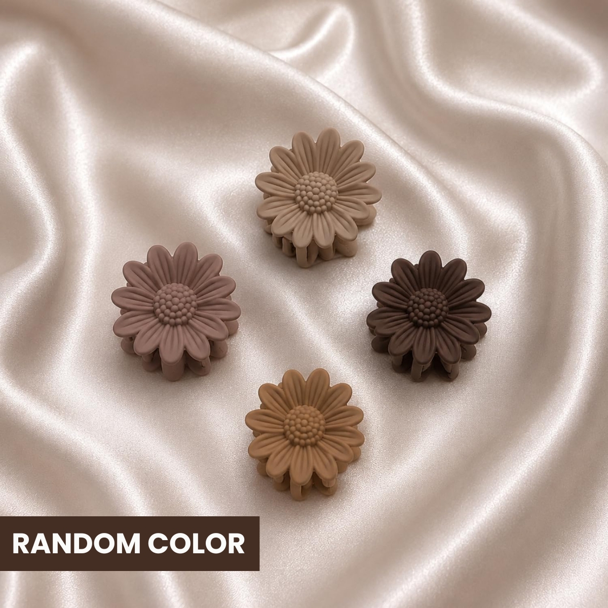 Matra Hair Claw Clips Clutcher Flower Accessory Medium Korean Floral Clutches (2Pc, Any Colour) - Image 5