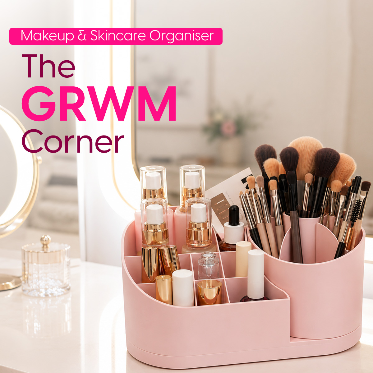 Matra Makeup Organiser Rotating Cosmetic Storage Stand Tray Lipsticks Vanity Brushes Skincare Holder - Image 4