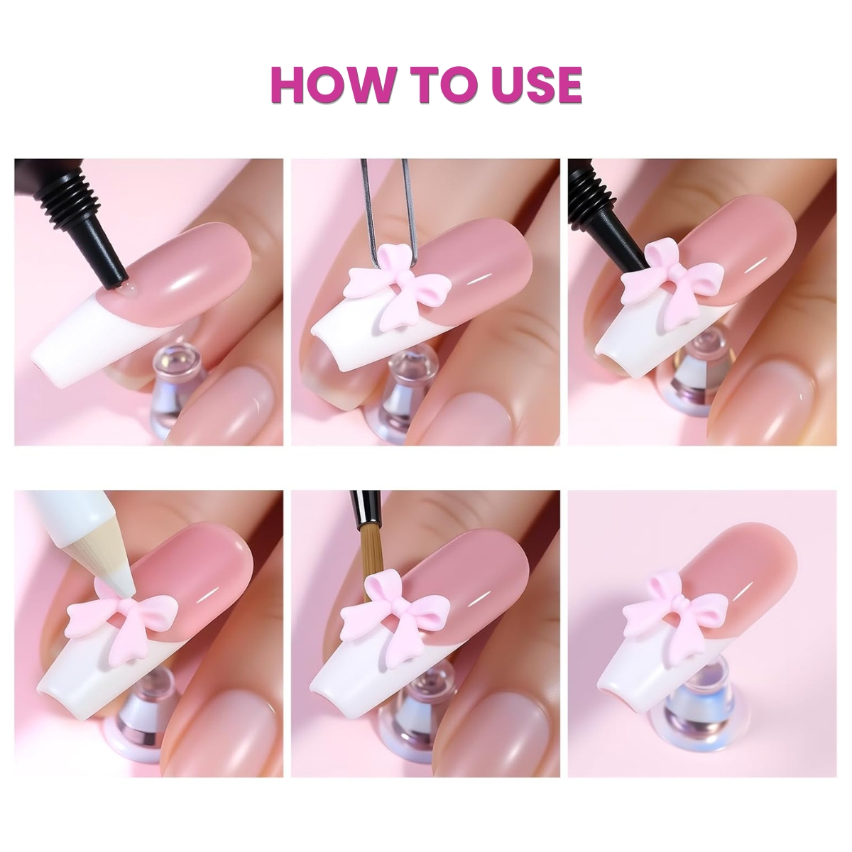 Matra Nail Art Accessories 3D Bow Charms Manicure Decoration Kit for Artificial Press Stick On Nails - Image 2
