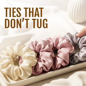 Alternative view of Matra Satin Hair Scrunchies Silky & Soft Hair Ties Rubber Bands Anti-breakage & Frizz-free Set of 6