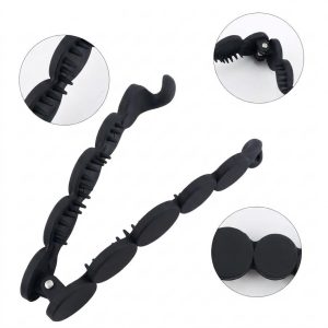 Alternative view of Matra Banana Hair Clip Ponytail Holder French Barrette Vintage Clutcher Large Big Matte Black 2Pc