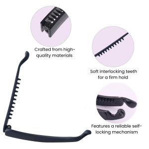 Alternative view of Matra Banana Hair Clip Ponytail Holder French Barrette Vintage Clutcher Large Big Matte Black 2Pc