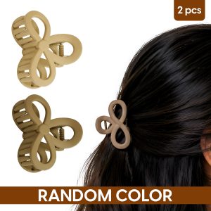 Matra Hair Claw Clips Clutcher Bow Clutches Medium Size Matte Korean Hair Accessory (2Pc, Any Color)
