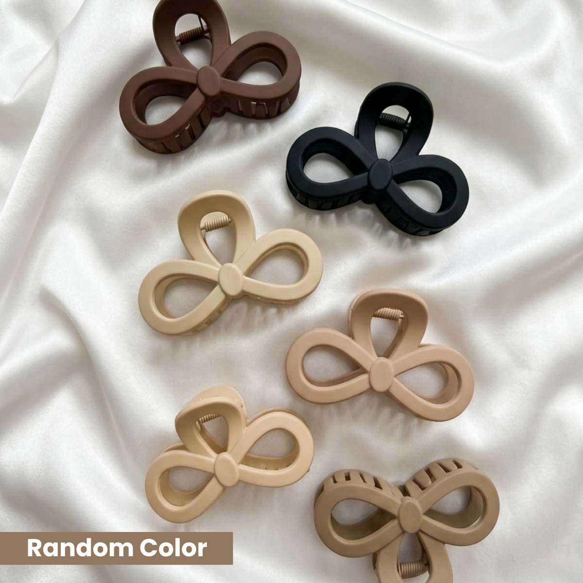 Matra Hair Claw Clips Clutcher Bow Clutches Medium Size Matte Korean Hair Accessory (2Pc, Any Color) - Image 5