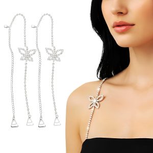 Butterfly Rhinestone Bra Straps Decorative Replacement Straps (1 pair)